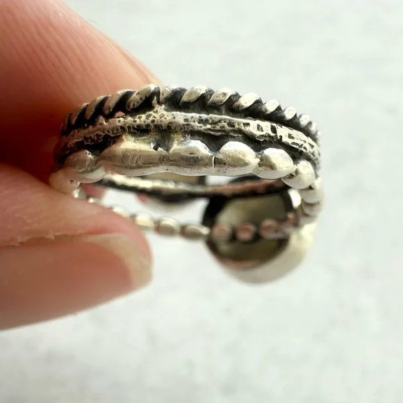 Sundance Catalog Labradorite Pearl Sterling Silver Piccadilly Circus Ring Size 6 - Picture 8 of 10